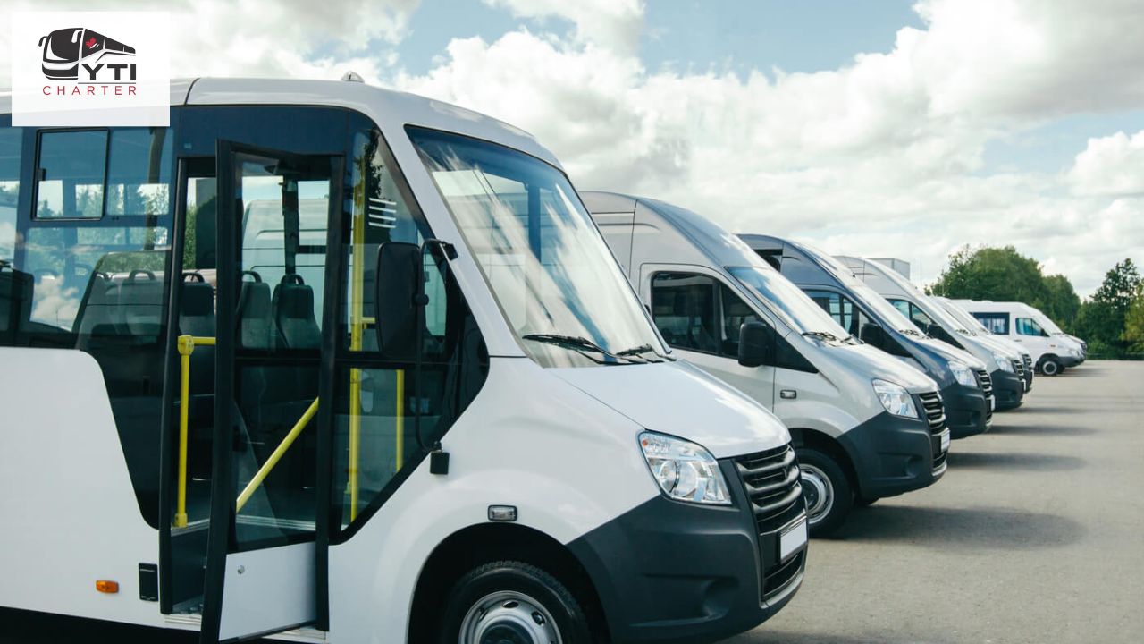 A group of travelers enjoying a scenic journey on a YTI Charter bus, showcasing comfortable